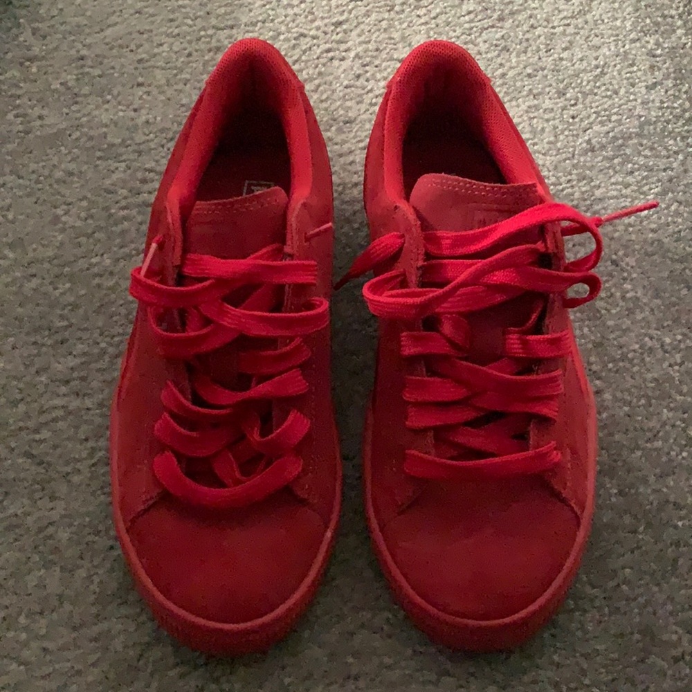 Red Suede Pumas